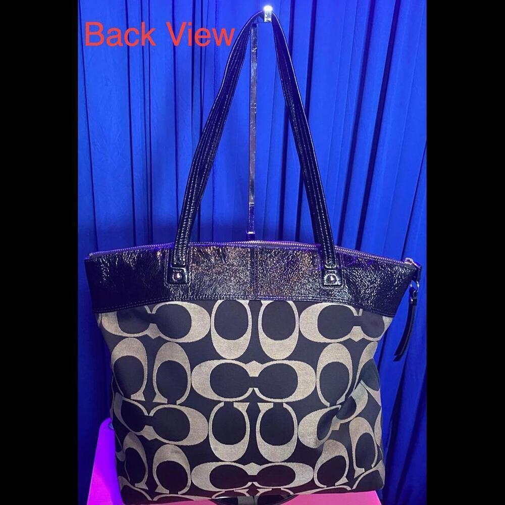 COACH Black & Gray Laura Tote Bag, EUC - Picture 6 of 16